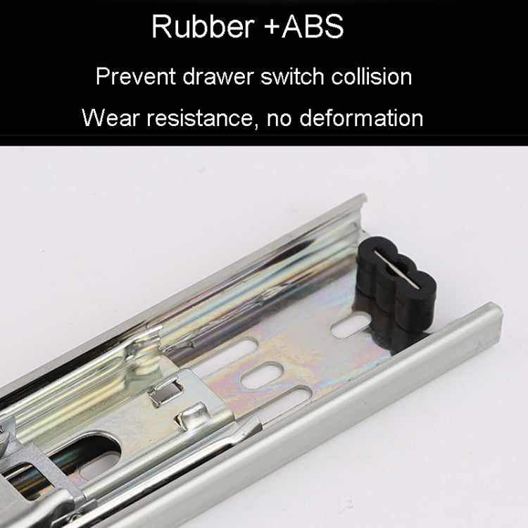 1 Pair 4 inch 10cm Thickened Three Sections Ball Slide Mute Drawer Track Rail - Furniture Accessories by buy2fix | Online Shopping UK | buy2fix
