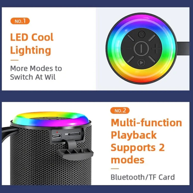 Wireless Bluetooth Speaker with RGB Light Portable Waterproof Small Audio(Green) - Desktop Speaker by buy2fix | Online Shopping UK | buy2fix
