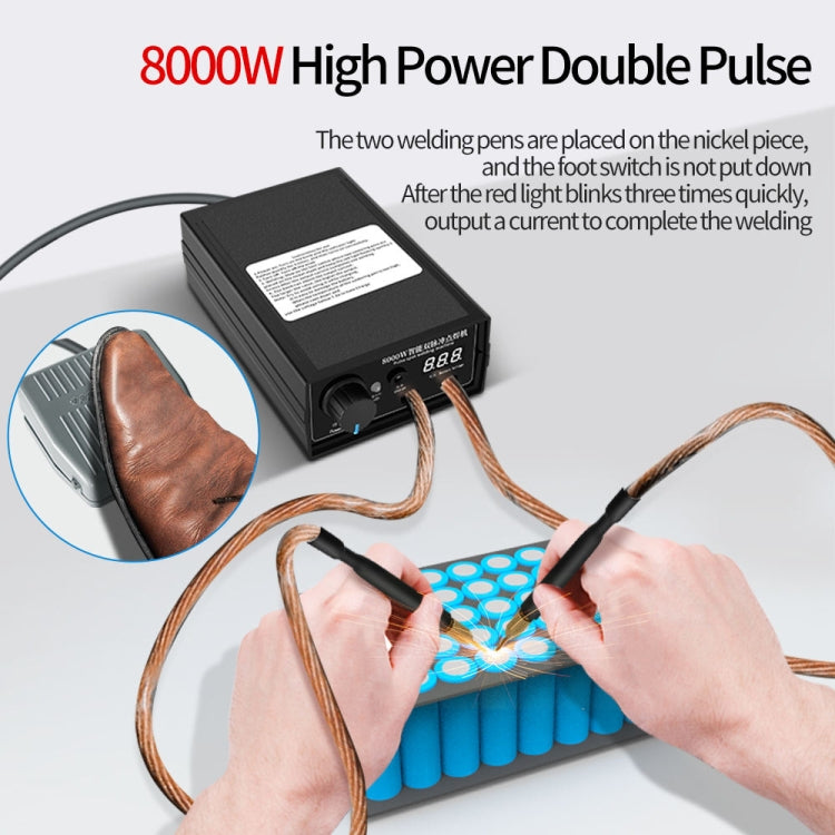 8000W High Power 18650 Battery Handheld Spot Welding Machine, Style: Footswitch Version US Plug by buy2fix