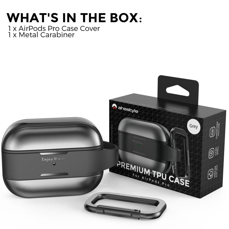 AhaStyle WG75-PRO For AirPods Pro Split TPU+Aluminum Alloy Combination Protective Cover(Gray) by AhaStyle