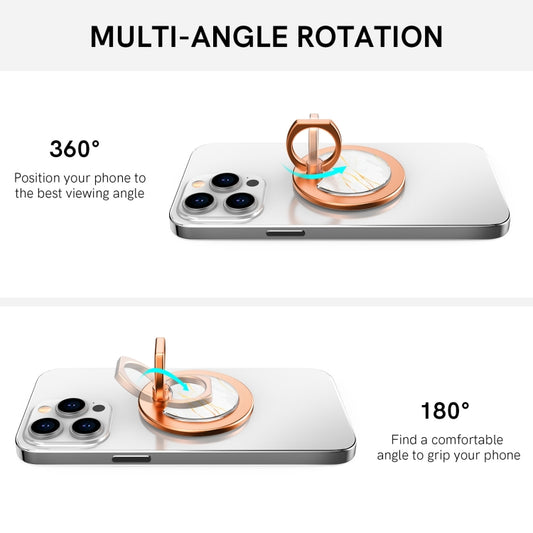 AhaStyle DD-01 Magsafe Aluminum Alloy Magnetic Suction Support Desktop Storage Base For IPhone 12/13/14/15 Series(Marble Blue) by AhaStyle