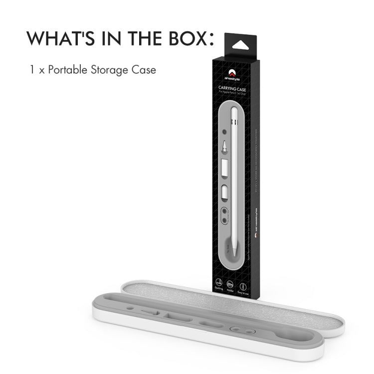 AahStyle PT121 For Apple Pencil 1 / 2 Magnetic Storage Convenient Pen Box(Gray) by AahStyle