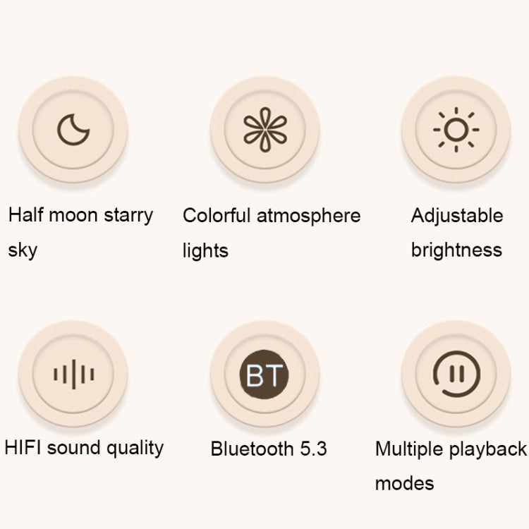 Moon Starry Sky Atmosphere Light Bluetooth Speaker Vinyl Record Audio(White) - Desktop Speaker by buy2fix | Online Shopping UK | buy2fix