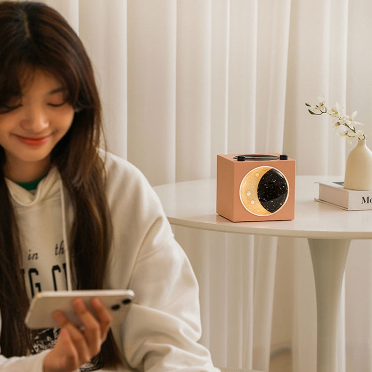 Moon Starry Sky Atmosphere Light Bluetooth Speaker Vinyl Record Audio(Pink) - Desktop Speaker by buy2fix | Online Shopping UK | buy2fix