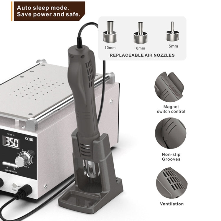 Baku BA-909D+ 750W 3 in 1 Hot Air Soldering Station Screen Remover for Mobile Phone EU Plug 220V - Soldering Iron Set by Baku | Online Shopping UK | buy2fix