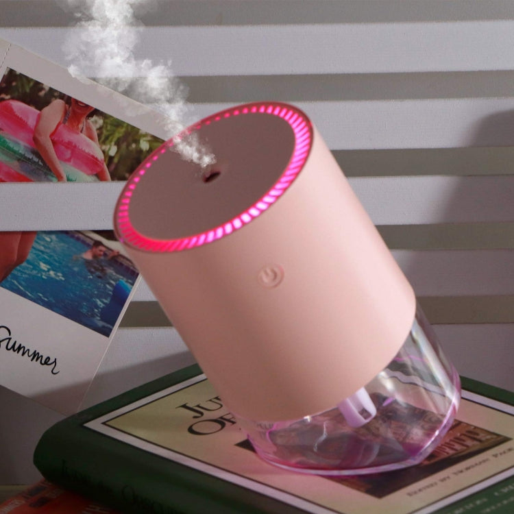 350ml Ultrasonic Air Humidifier Mini Angle Adjustment Car Air Purifier, Spec: USB Plug Pink by buy2fix
