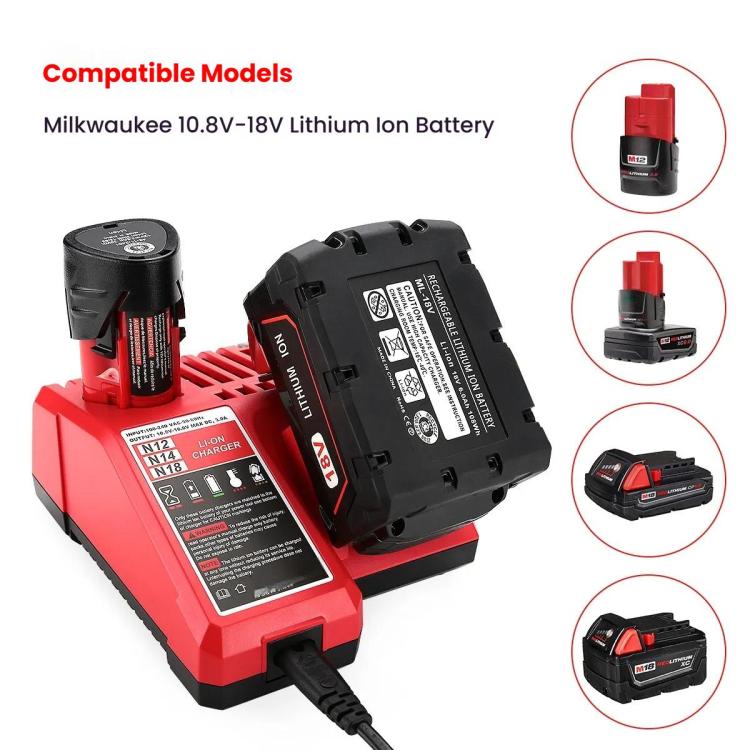 M12-18C For Milwaukee 18V Power Tools Battery Charger, Plug: EU - Electric Saws & Accessories by buy2fix | Online Shopping UK | buy2fix