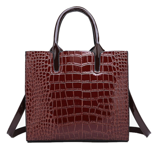 3-in-1 Women Handbag Simple Versatile Crocodile Pattern Large Shoulder Bag(Red) by buy2fix