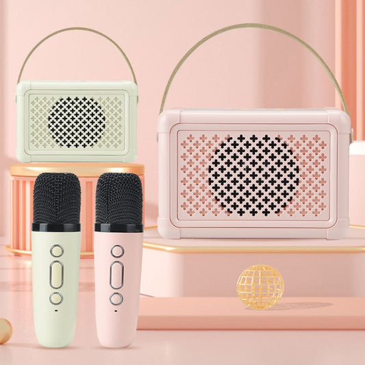 Portable Bluetooth Speaker Home Mini Karaoke Audio, Style: Microphone+Speaker(Light Yellow) - Mini Speaker by buy2fix | Online Shopping UK | buy2fix