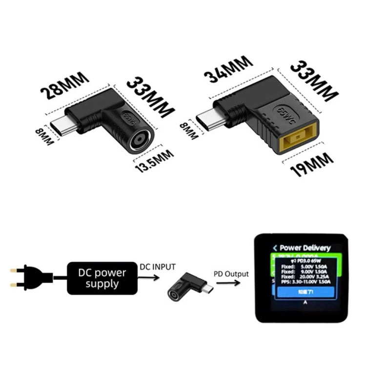 5.5x1.7mm H 65W Female To Type-C Male DC Power To PD Power Laptop Multifunction Adapter - Universal Power Adapter by buy2fix | Online Shopping UK | buy2fix