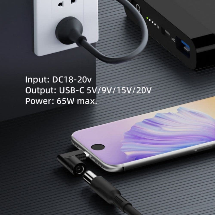 2.5x0.7mm O 65W Female To Type-C Male DC Power To PD Power Laptop Multifunction Adapter - Universal Power Adapter by buy2fix | Online Shopping UK | buy2fix