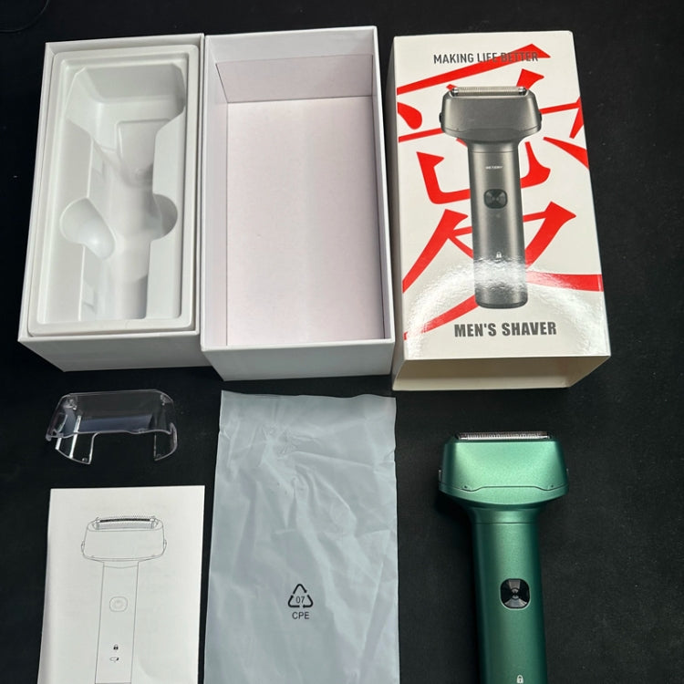 Men Reciprocating 3-Blade Rechargeable Shaver Washable Portable Beard Razor(Black) by buy2fix