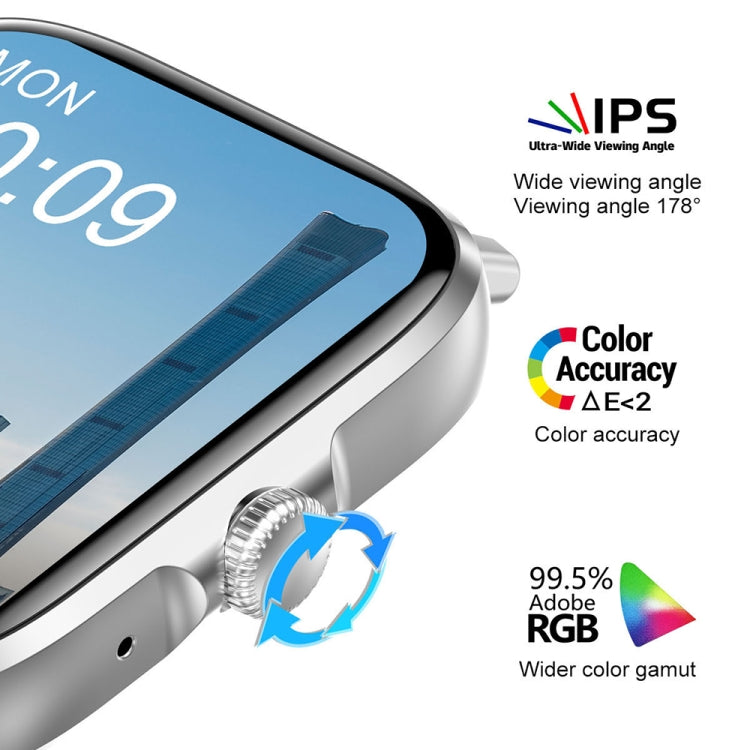 DT102 1.9-Inch Heart Rate/Blood Oxygen Monitoring Bluetooth Call Watch With NFC Function, Color: Silver - Smart Watches by buy2fix | Online Shopping UK | buy2fix
