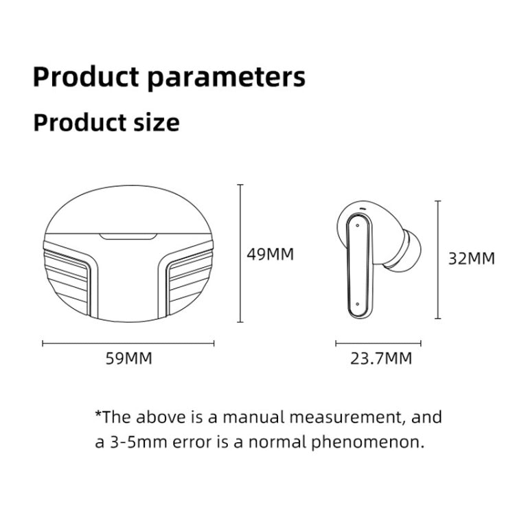DE818 Bluetooth V5.3 In-Ear Headset ANC+ENC Noise Reduction Headphone With Charging Case(White) - Bluetooth Earphone by buy2fix | Online Shopping UK | buy2fix
