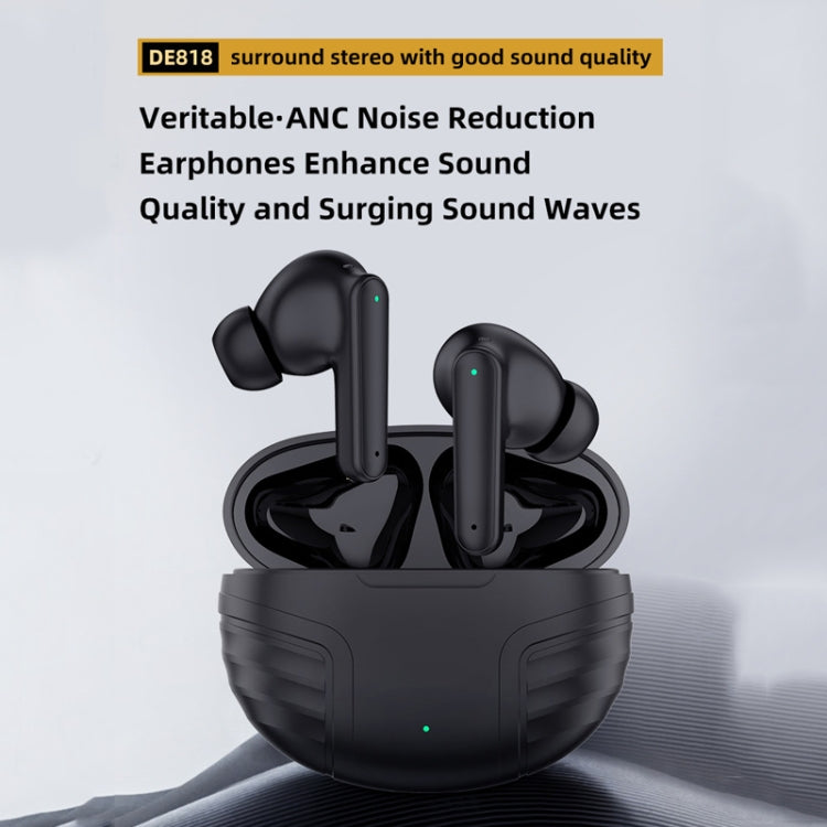DE818 Bluetooth V5.3 In-Ear Headset ANC+ENC Noise Reduction Headphone With Charging Case(White) - Bluetooth Earphone by buy2fix | Online Shopping UK | buy2fix