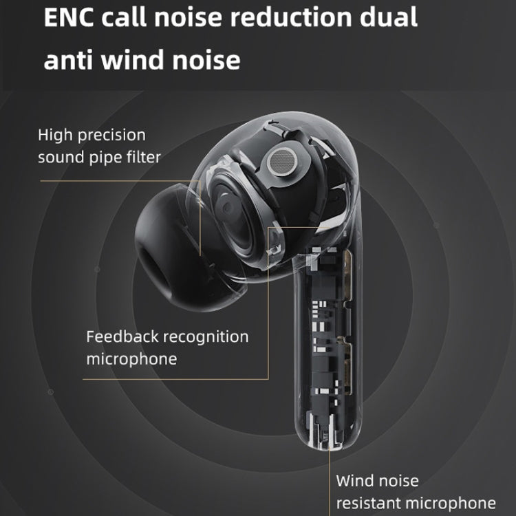 DE818 Bluetooth V5.3 In-Ear Headset ANC+ENC Noise Reduction Headphone With Charging Case(White) - Bluetooth Earphone by buy2fix | Online Shopping UK | buy2fix