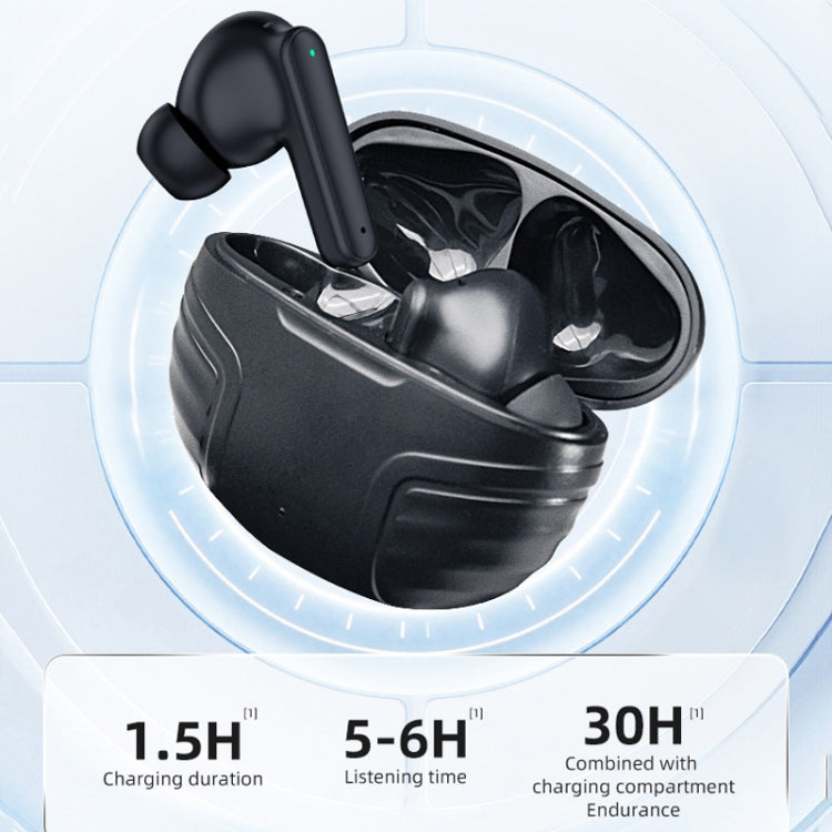 DE818 Bluetooth V5.3 In-Ear Headset ANC+ENC Noise Reduction Headphone With Charging Case(Black) - Bluetooth Earphone by buy2fix | Online Shopping UK | buy2fix
