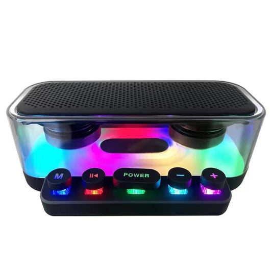 Wireless Bluetooth Speaker Subwoofer with Colorful Lights Supports U Disk(Black) by buy2fix