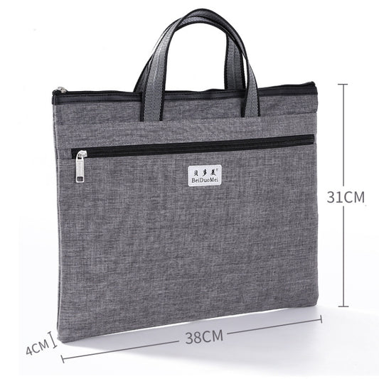 BeiDuoMei Thickened Oxford Cloth Briefcase Portable File Bag A4 Storage File Package(Grey) by buy2fix