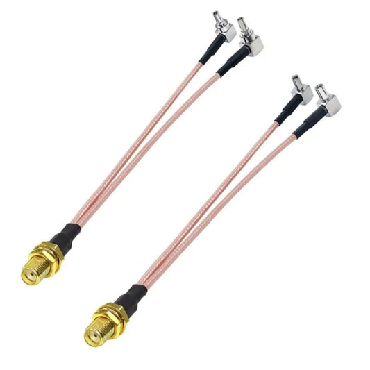 RP-SMA Female To 2 CRC9 R WiFi Antenna Extension Cable RG316 Extension Adapter Cable(30cm) by buy2fix