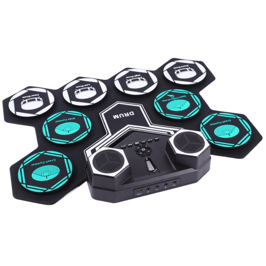 G6008 Desktop Drums With Sound Lithium Portable Drum Set Bluetooth Kids Practice Drum(Black) by buy2fix