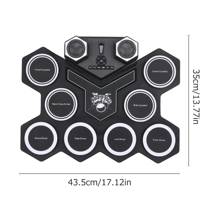 G6008 Desktop Drums With Sound Lithium Portable Drum Set Bluetooth Kids Practice Drum(Black) - Percussion Accessories by buy2fix | Online Shopping UK | buy2fix