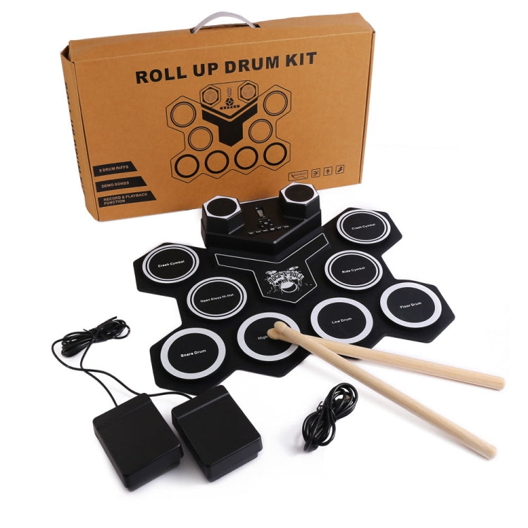 G6008 Desktop Drums With Sound Lithium Portable Drum Set Bluetooth Kids Practice Drum(Black) - Percussion Accessories by buy2fix | Online Shopping UK | buy2fix