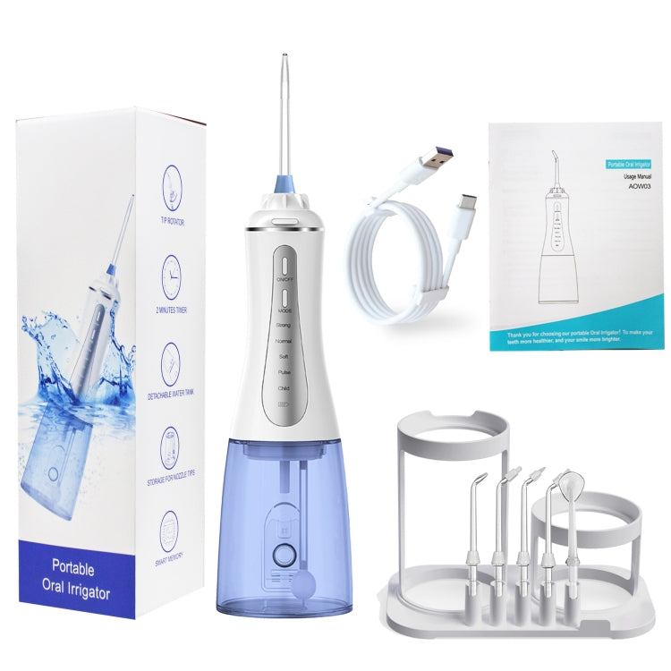 350ML Water Tank Oral Irrigator Rechargeable 5 Gear Adustable Water Flosser, Spec: With Bracket Black Gray - Oral Irrigators by buy2fix | Online Shopping UK | buy2fix
