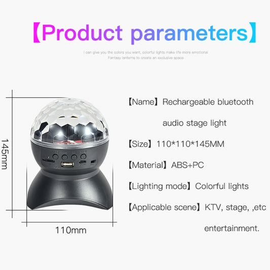 Home LED Magic Ball Lights Bounce Ambient Lamps Room Sound Lights Balls, Color: Charging Model Black(RGB Colorful 5W) by LIXINCORDA
