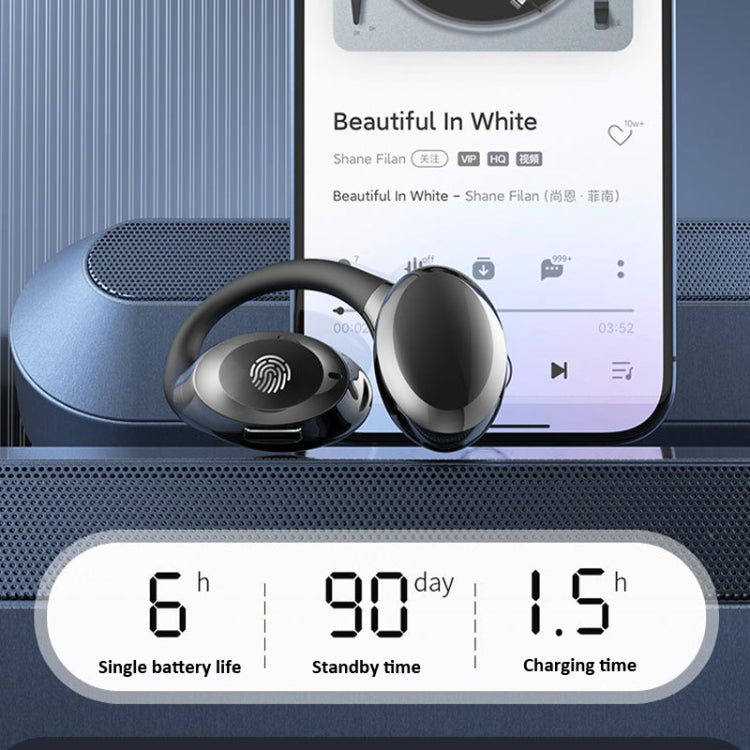 Ear-hook Wireless Earphones OWS Waterproof Touch Control Sports Earbuds(Black) - Bluetooth Earphone by buy2fix | Online Shopping UK | buy2fix