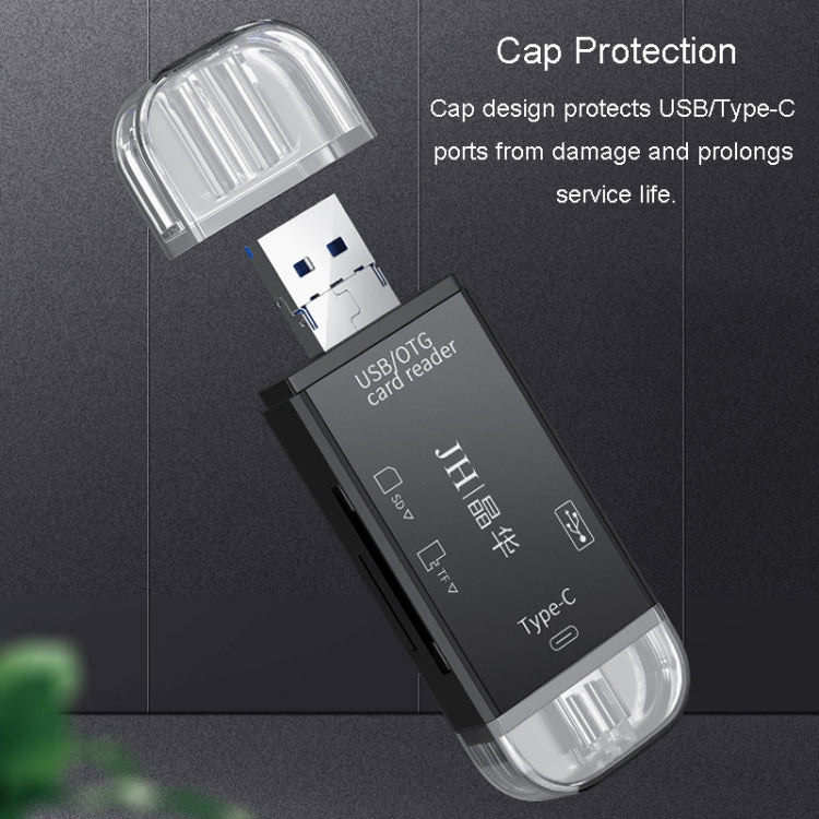 JINGHUA USB2.0 Multi-Function Card Reader SD/TF Dual Card Slot Cell Phone Computer Card Reader(Black) - by JINGHUA | Online Shopping UK | buy2fix