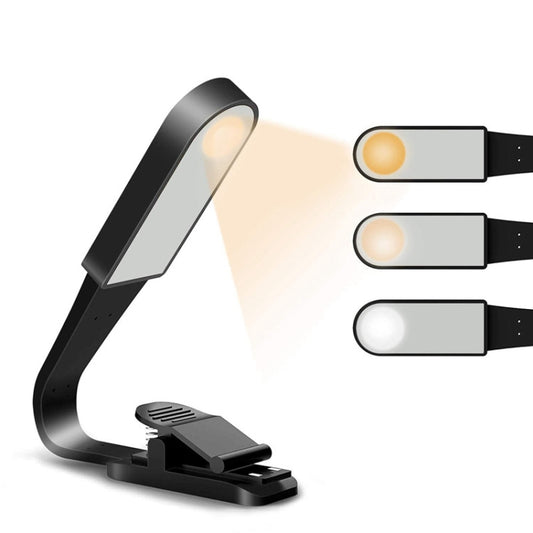 USB Charging Stepless Dimming LED Clip Light Dormitory Bedside Magnetic Reading Lamp(Black) by buy2fix