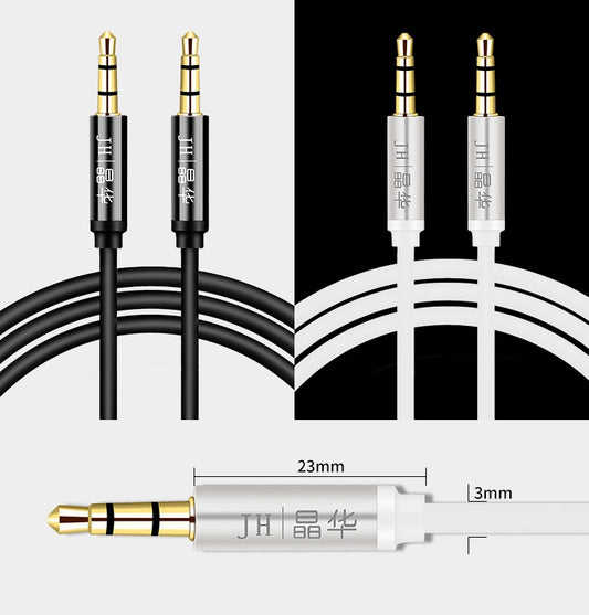 JINGHUA Audio Cable 3.5mm Male To Male AUX Audio Adapter Cable, Size: 1.2m(3 Knots White) by JINGHUA
