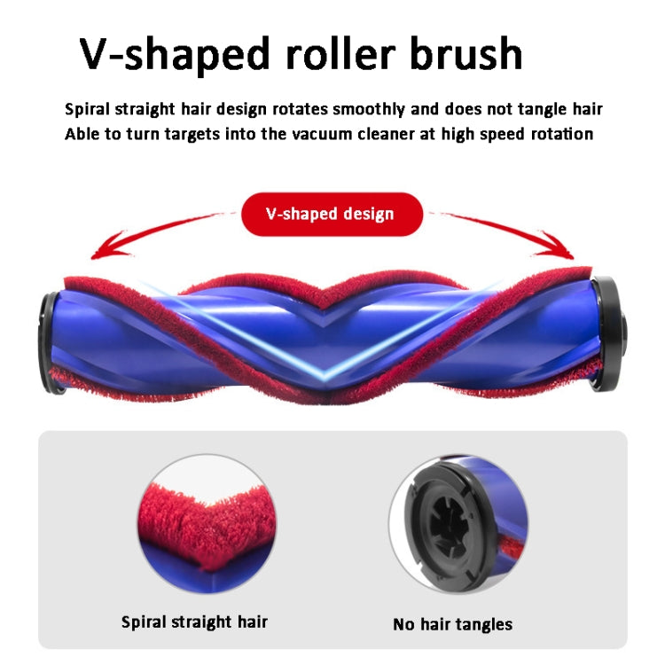 For Dyson V10 Slim / V12 Vacuum Cleaner V-shaped Anti-tangle Direct Drive Floor Brush - For Dyson Accessories by buy2fix | Online Shopping UK | buy2fix