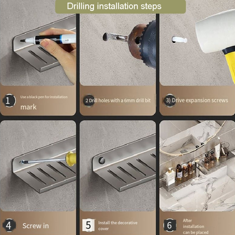 Faucet Rack Home Bathroom Vanity Shelf No Hole Storage Shelf, Length: 30cm (White) by buy2fix