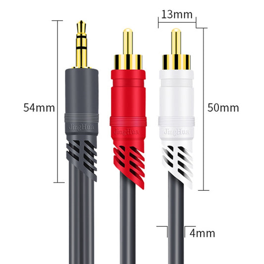 JINGHUA 3.5mm To 2RCA Audio Cable Game Console Outdoor Audio Connection Cable, Size: 20m(Grey) by JINGHUA