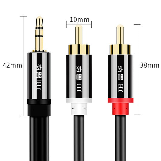 JINGHUA 1 In 2 3.5mm Audio Cable 3.5mm To 2RCA Double Lotus Computer Speaker Cell Phone Plug Cable, Length: 10m by JINGHUA