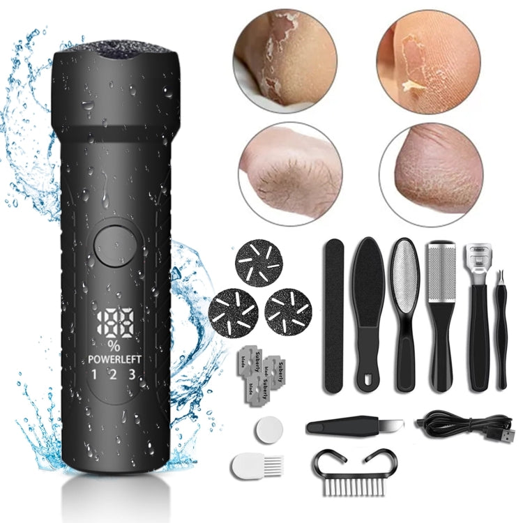 Electric Foot File Pedicure Kit Waterproof Feet Callus Remover, Spec: Kit 2 Black - Grinding Tools & Accessories by buy2fix | Online Shopping UK | buy2fix