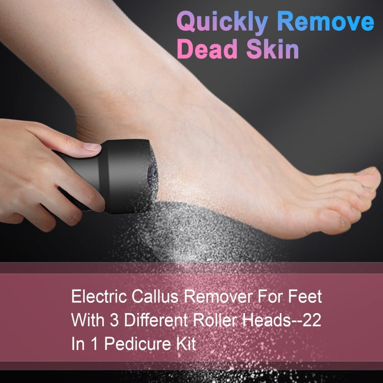 Electric Foot File Pedicure Kit Waterproof Feet Callus Remover, Spec: Kit 2 Black - Grinding Tools & Accessories by buy2fix | Online Shopping UK | buy2fix