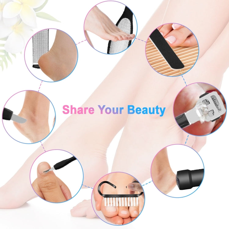 Electric Foot File Pedicure Kit Waterproof Feet Callus Remover, Spec: Kit 2 Black - Grinding Tools & Accessories by buy2fix | Online Shopping UK | buy2fix