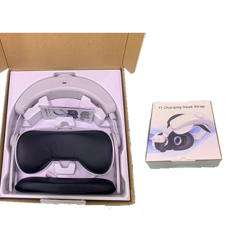 For Meta Quest 3 Rechargeable Headband Adjustable Headstrap Built In 6000mAh Battery(White) - VR Accessories by buy2fix | Online Shopping UK | buy2fix