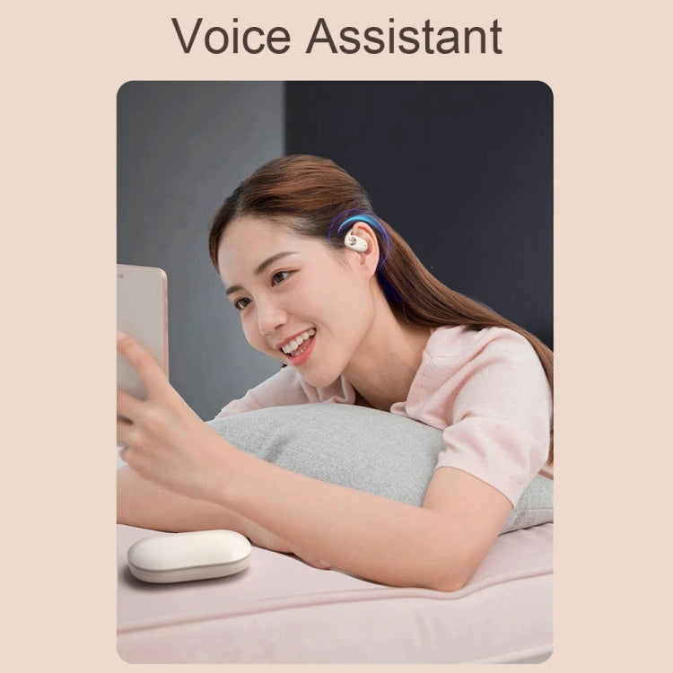 JS911 OWS Ear-mounted Dual-mic Call Noise Reduction LED Digital Display Bluetooth Earphones(White) - Bluetooth Earphone by buy2fix | Online Shopping UK | buy2fix