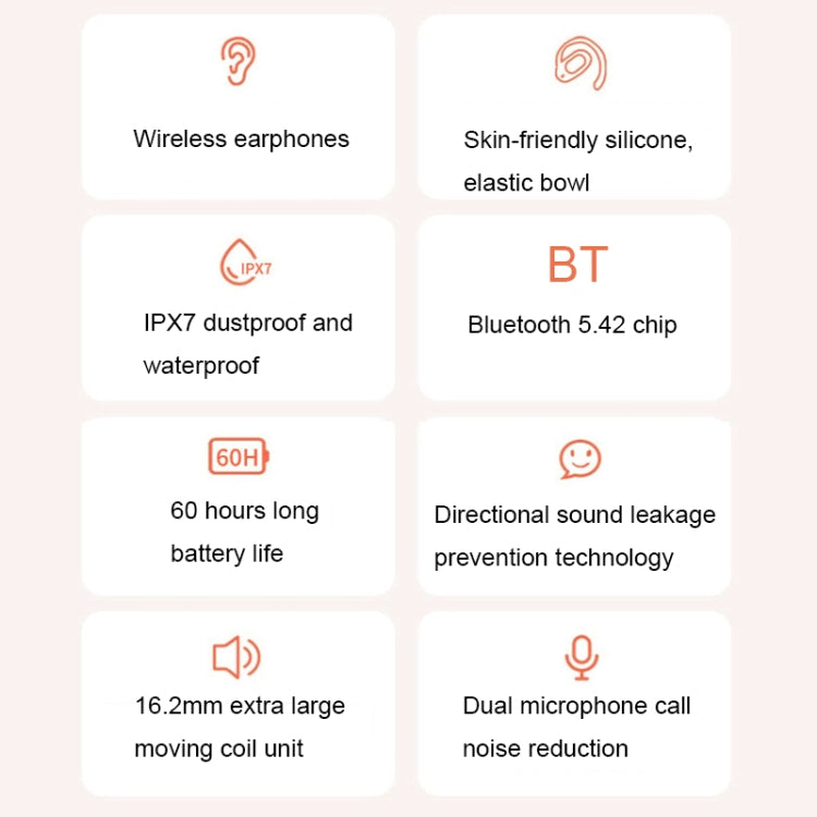 JS911 OWS Ear-mounted Dual-mic Call Noise Reduction LED Digital Display Bluetooth Earphones(White) - Bluetooth Earphone by buy2fix | Online Shopping UK | buy2fix