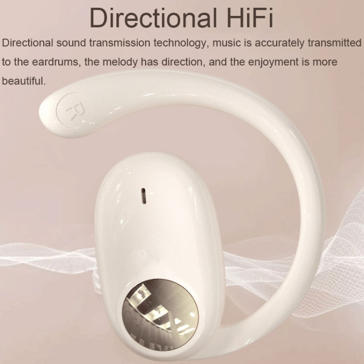 JS911 OWS Ear-mounted Dual-mic Call Noise Reduction LED Digital Display Bluetooth Earphones(White) - Bluetooth Earphone by buy2fix | Online Shopping UK | buy2fix