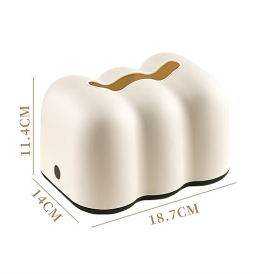 Cloud Tissue Box Tabletop Cream Style Wall Hanging Plastic Napkins Holder(White) by buy2fix