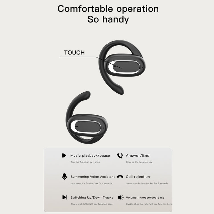 T35 OWS Adjustable Ear-Hook Call Noise Reduction Wireless Bluetooth 5.3 Earphones(Blue) - Bluetooth Earphone by buy2fix | Online Shopping UK | buy2fix