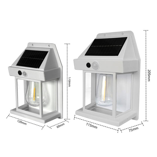 Solar Outdoor Tungsten Wall Light 3 Modes Body Sensing Waterproof Garden Villa Night Light, Spec: Regular Black by buy2fix