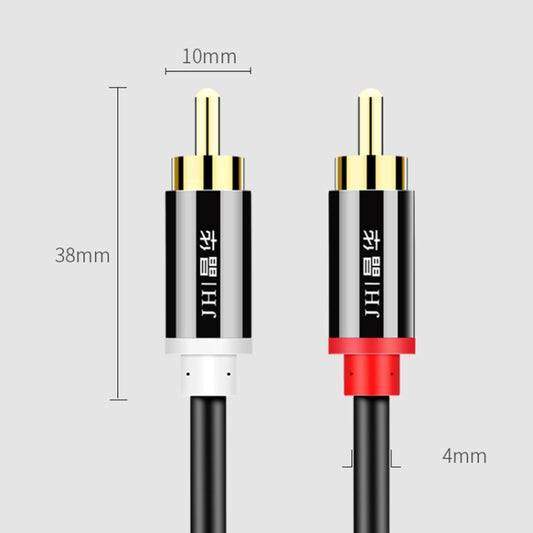 JINGHUA 2RCA Double Lotus Plug Audio Cable Left/Right Channel Stereo Amplifier Connection Wire, Length: 5m by JINGHUA
