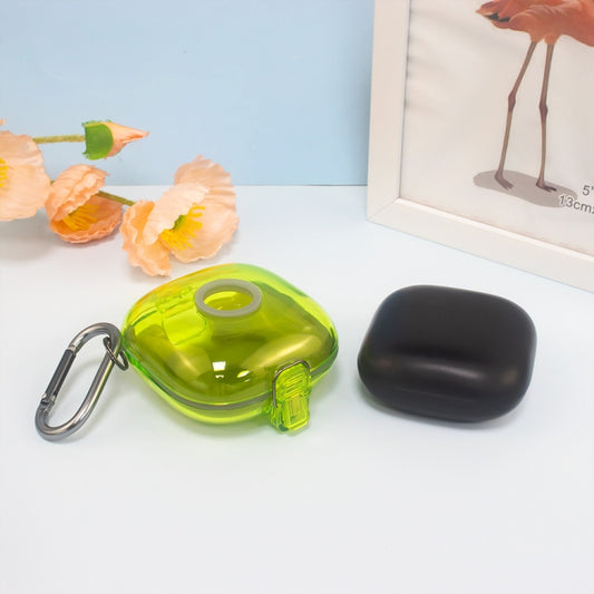 For Beats Fit Pro Transparent PC Hard Shell Earphone Protective Case with Lanyard(Transparent Yellow) by buy2fix