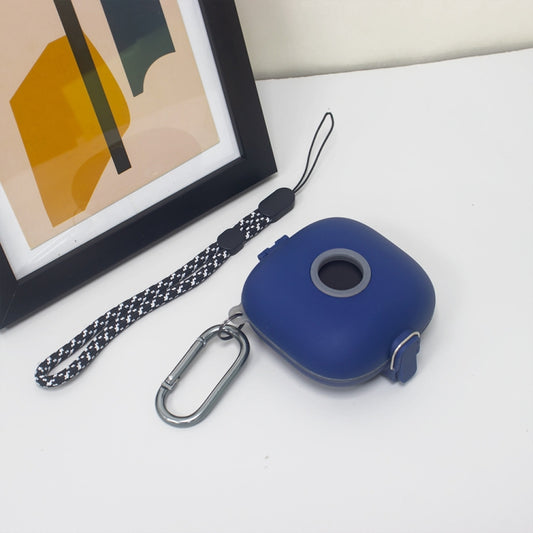 For Beats Fit Pro Switch Type Anti-fall Earphone Protective Case with Buckle Lanyard(Blue) by buy2fix